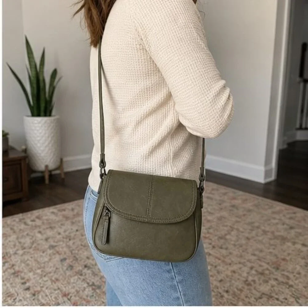 Brown Pebbled Crossbody Bag